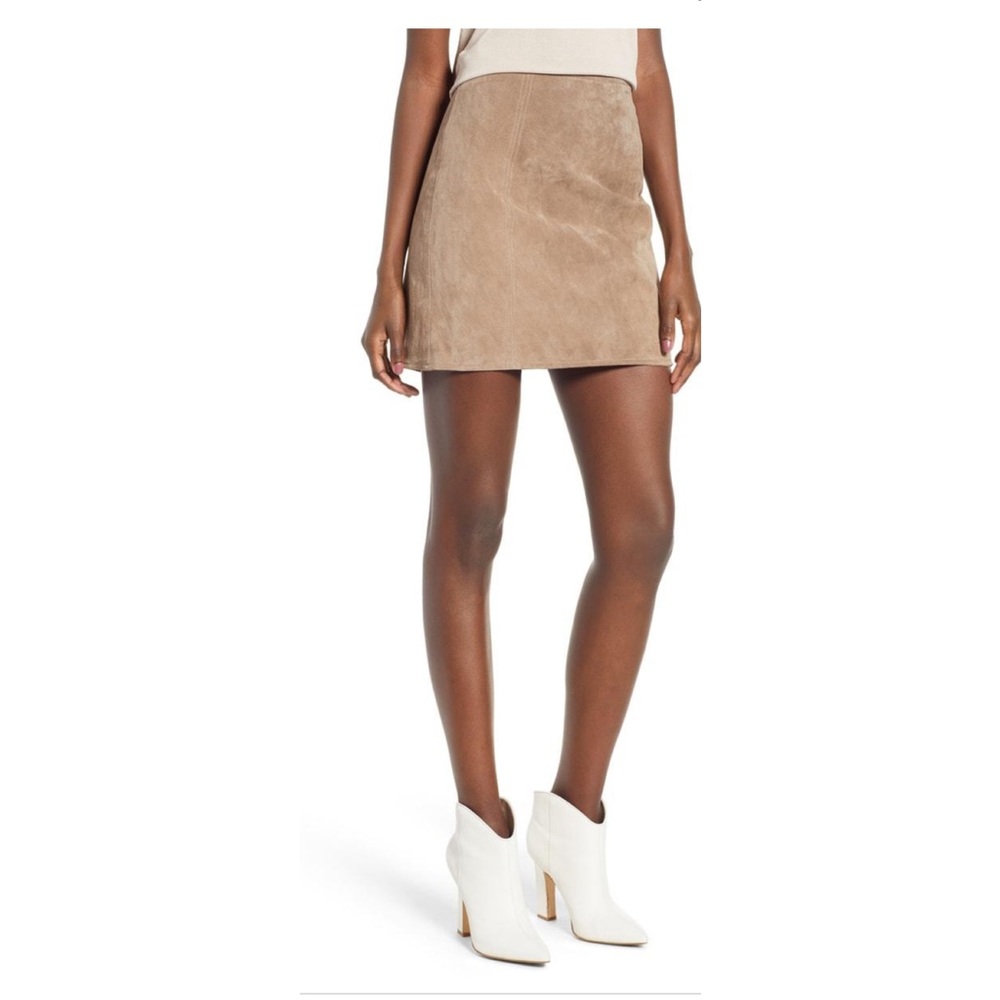 BLANKNYC A-Line Suede Skirt Midnight Toker